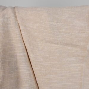 Praná ľanovo-bavlnená tkanina žltkasto ružovej farby