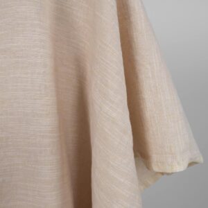 Praná ľanovo-bavlnená tkanina žltkasto ružovej farby