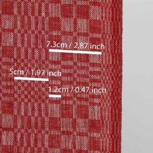 Úzka ľanová tkanina červené a prírodné keprové káro