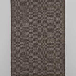 Úzka ľanová tkanina tmavohnedé a prírodné keprové kocky