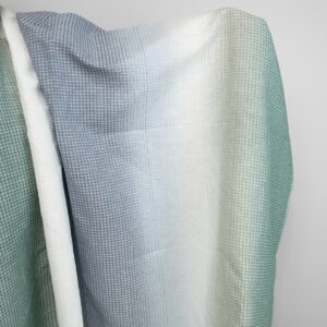 Bavlnená konopná vafľová modrozelená látka