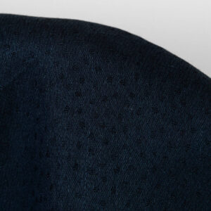 Ľanovo-vlnená tkanina čierna s tmavomodrými bodkami