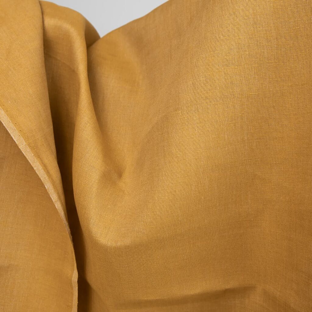 mustard linen fabric, solid