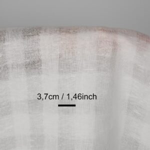 Ľanová látka opticky biela priehľadné kocky