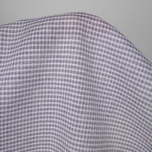 Ľanová tkanina bielo-fialové priehľadné kocky