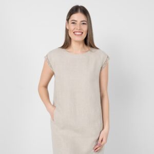 MILDA Šaty prírodný ľan