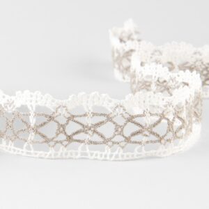 Ľanová čipka biela a prírodná č. 98