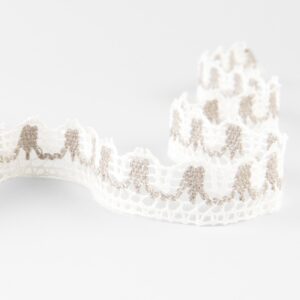 Ľanová čipka biela a prírodná č. 89