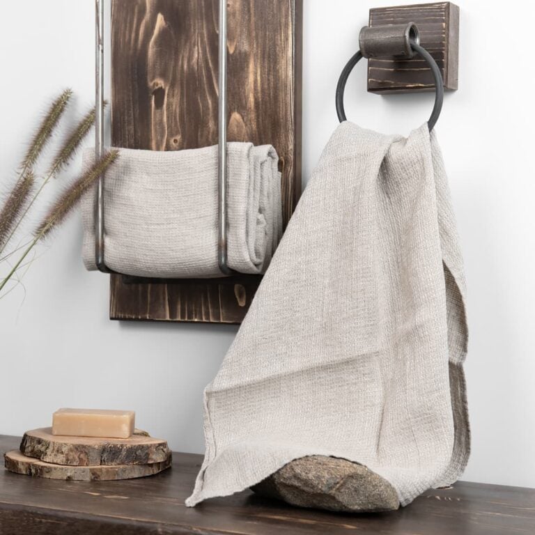 Linen natural washed towel.