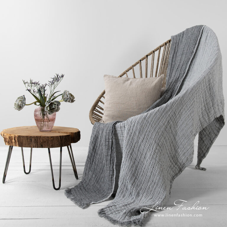 Linen grey doublesided blanket.