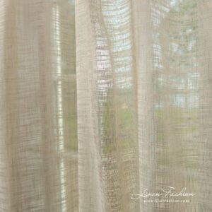 Beige linen cotton curtain in melange