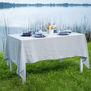 Light grey linen tablecloth
