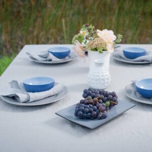 Light grey linen tablecloth, 100% linen