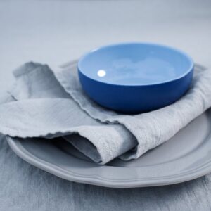 Light grey linen tablecloth, plain weave