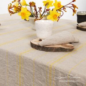 100% linen napkin in flax color.