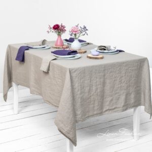 Brownish grey linen tablecloth, gamma.