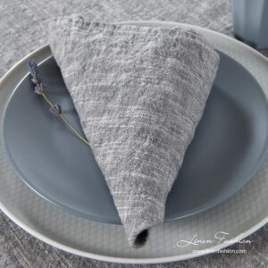 Washed linen cotton dark grey napkins