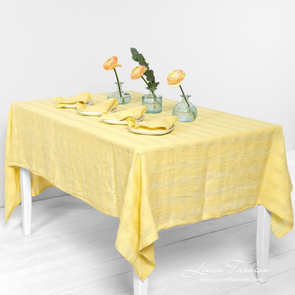 PORTO yellow linen tablecloth