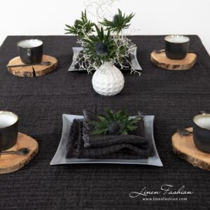 Charcoal grey napkin.