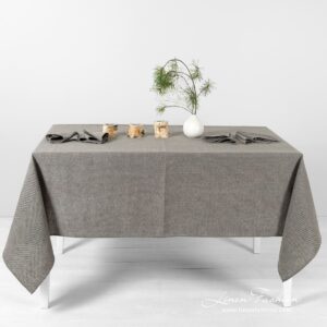 MINERAL grey linen tablecloth