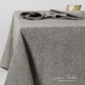 Grey linen cotton tablecloth