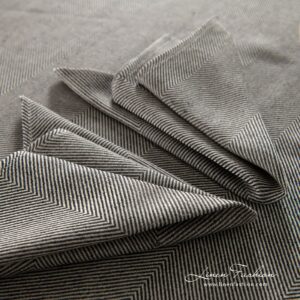 MINERAL linen cotton napkin in herringbone pattern
