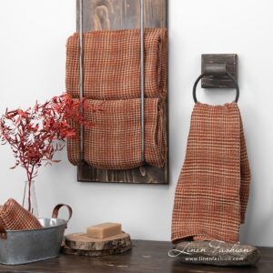 BINGO brown linen bath towel