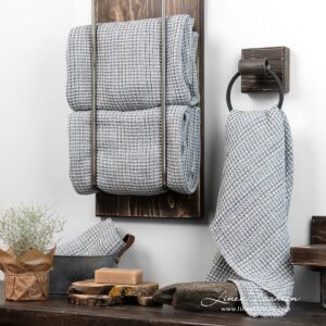 BINGO linen gray bathroom towel