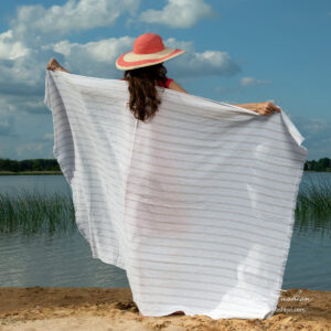 TOSCANA Plážová osuška sivé pruhy