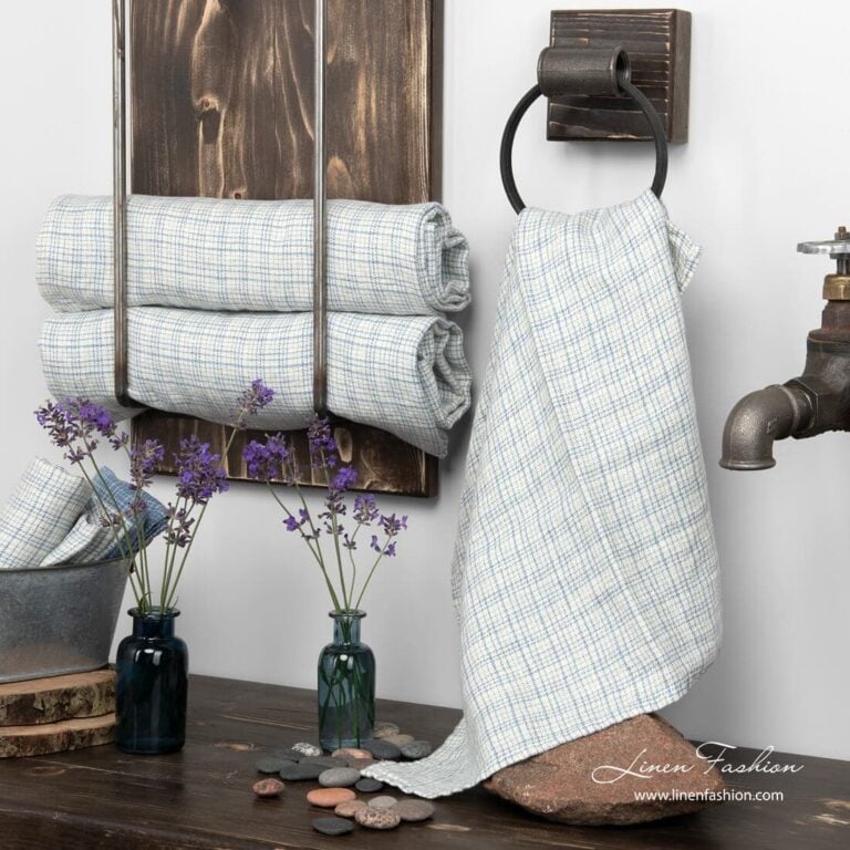 White linen towel, aspen.