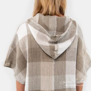 Linen poncho towel with hood