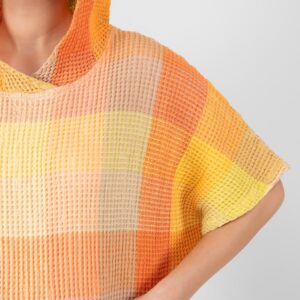 BINGO Pončo oranžové kárované