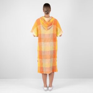 BINGO Pončo oranžové kárované