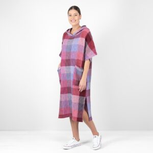 BINGO Pončo orgovánové kockované