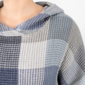 BINGO Pončo sivo-modré kockované