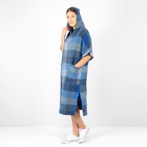 BINGO Pončo modré kockované