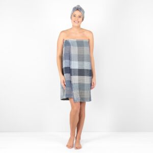 BINGO Zavinovacia osuška modro sivá