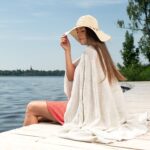 POSITANO Plážová osuška svetlá modrosivá