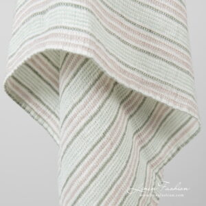Linen green bath towel, waffle design.