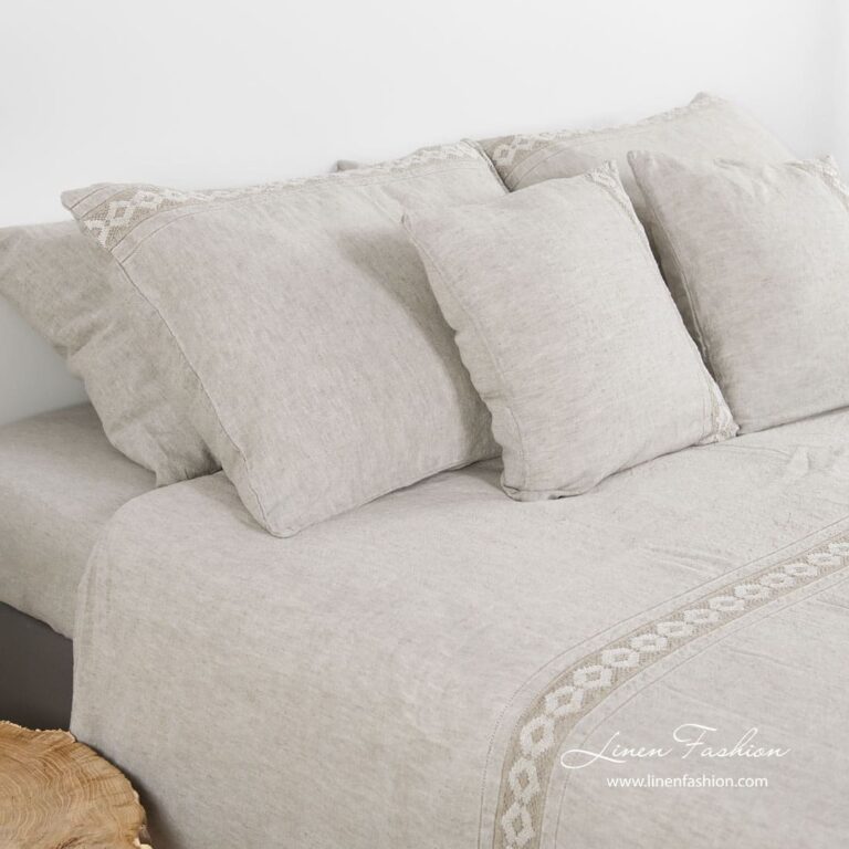 ROJUS white bed linen duvet laces