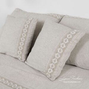 ROJUS white bed linen decorative laces