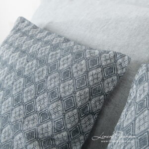 linen cotton blue grey bedlinen with cushion covers from Alabama.
