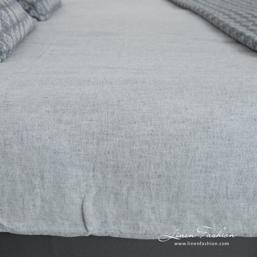 linen cotton blue grey bedlinen, duvet cover.