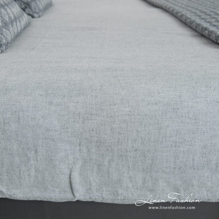 linen cotton blue grey bedlinen, duvet cover.