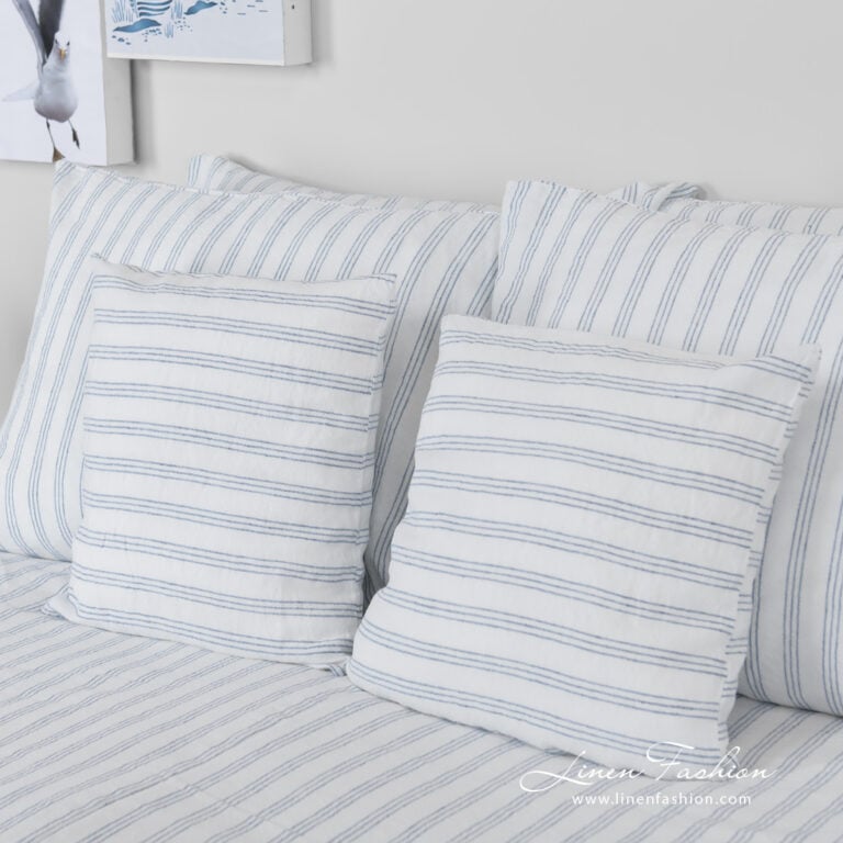 linen cotton white striped bedlinen, pillow cases all sizes.
