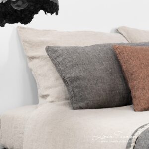 Linen cushion cover in grey, leila.