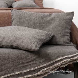 100% linen grey cushion cover.
