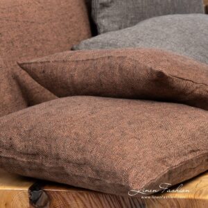 Brown colored cushion cover, leila.