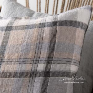 100% linen cushion cover in grey.
