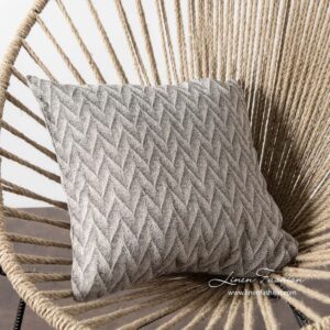 Grey linen cushion cover, japan.